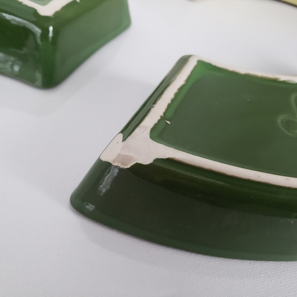 Green and Yellow Ceramic Serving Dish Set - Picture 4 of 6